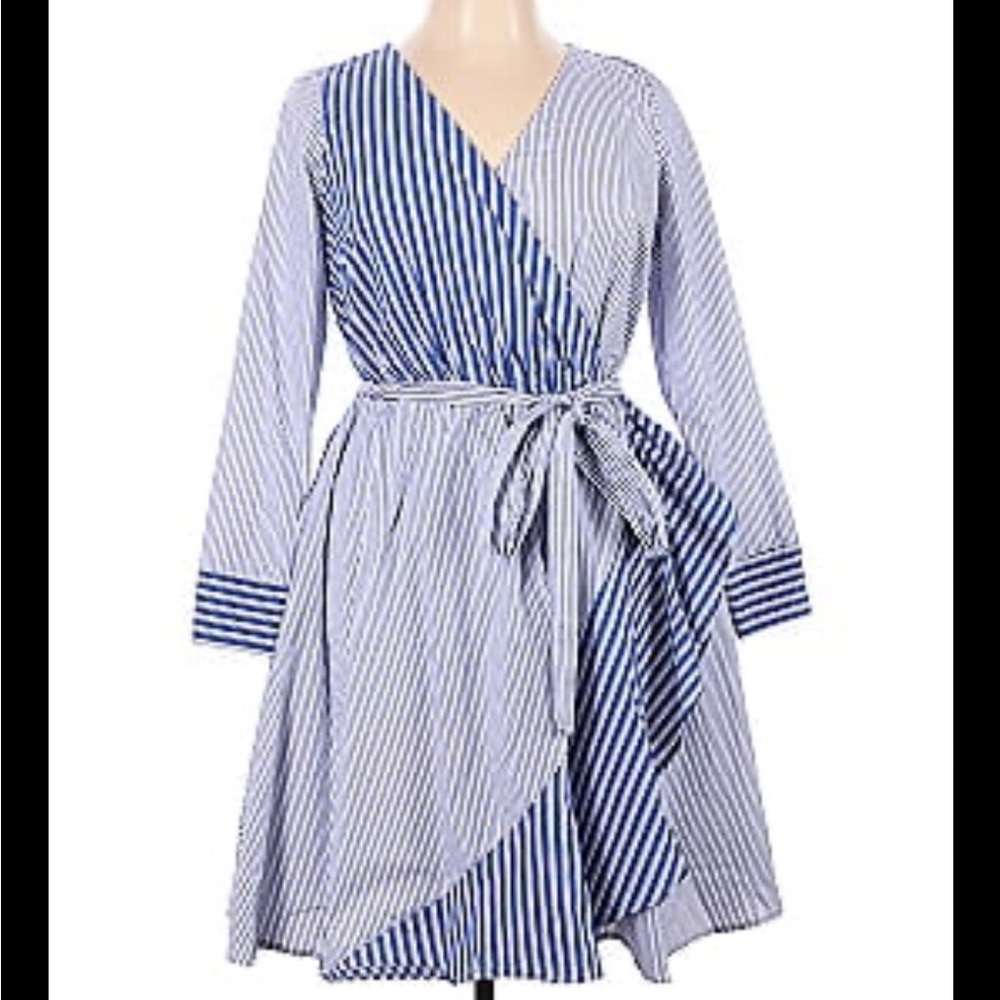 Lane Bryant blue and white dress beauticurve